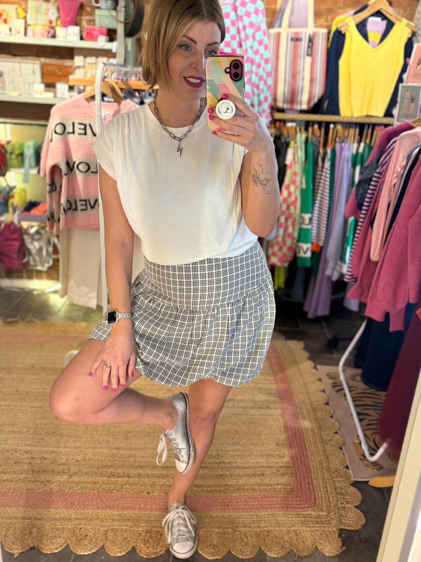 Puff Ball Mini Skirt