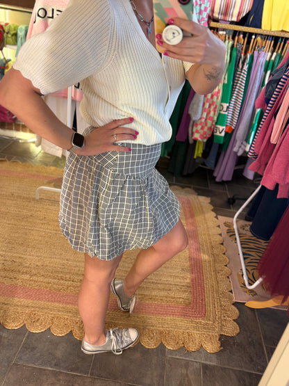 Puff Ball Mini Skirt