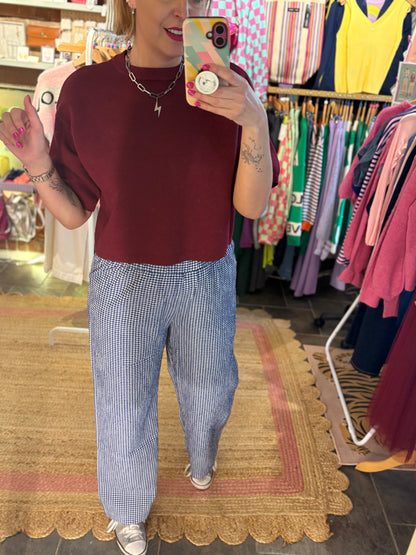 Waffle Gingham Trousers
