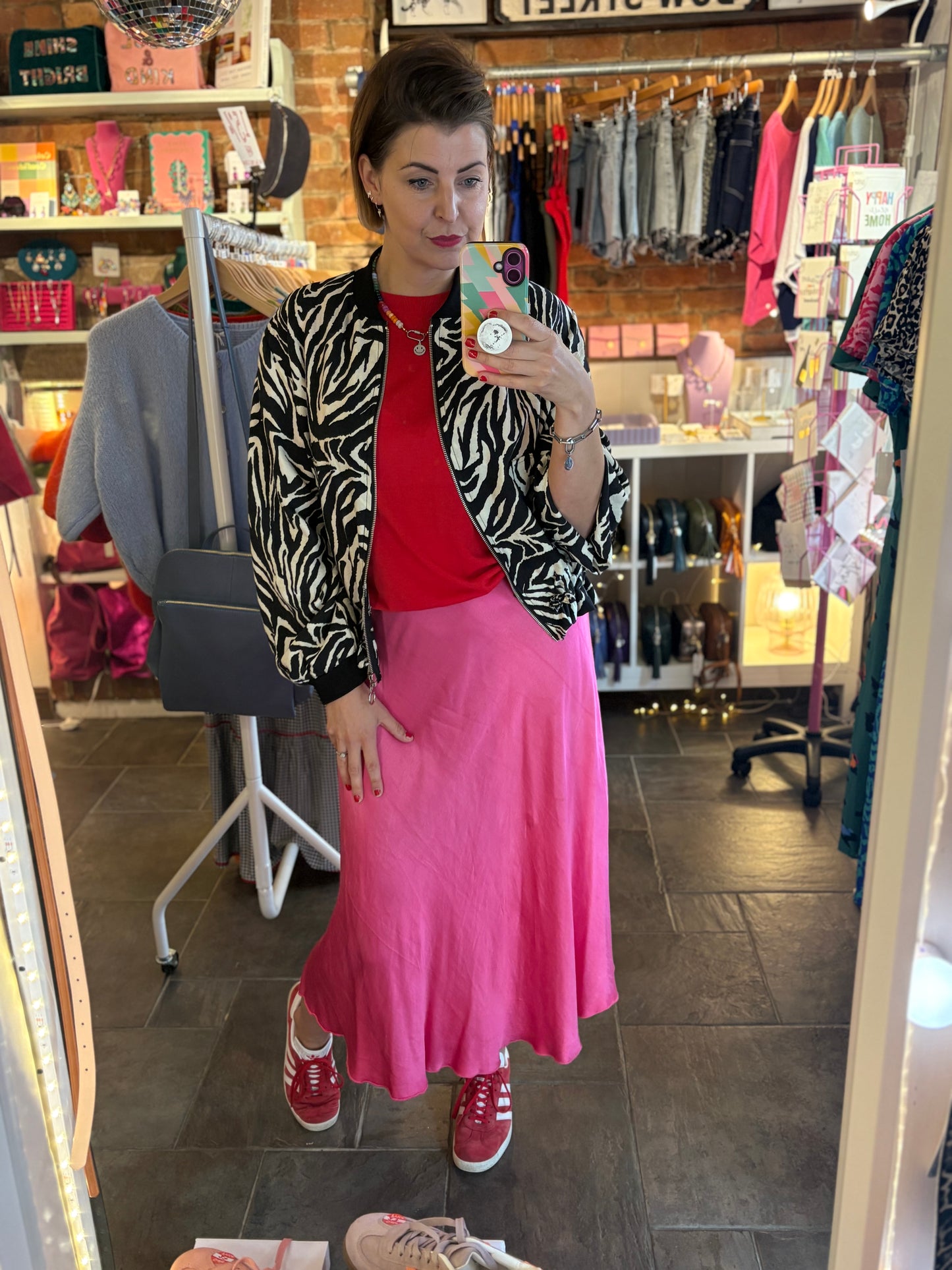 Satin Midi Slip Skirt