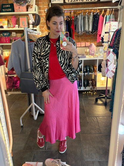 Satin Midi Slip Skirt