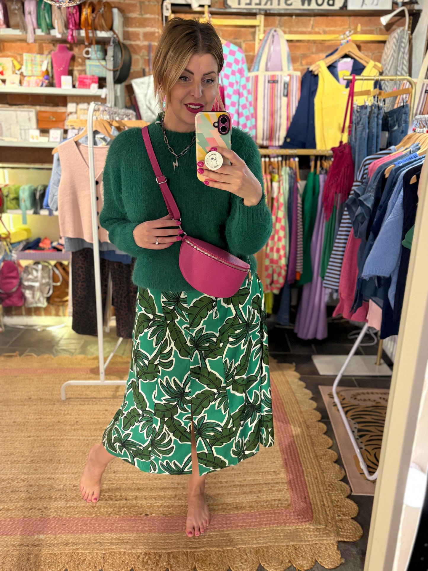 Leafy Bold Midi Dress