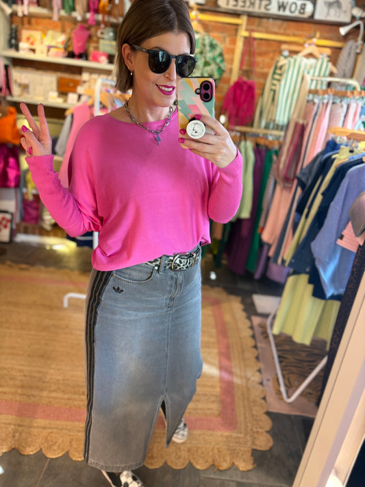 Batwing Pink Knit Top