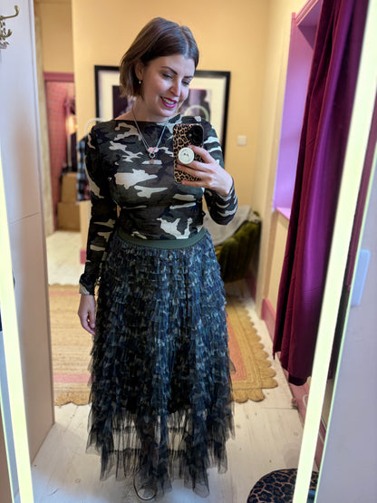 Tulle Frill Maxi Skirt