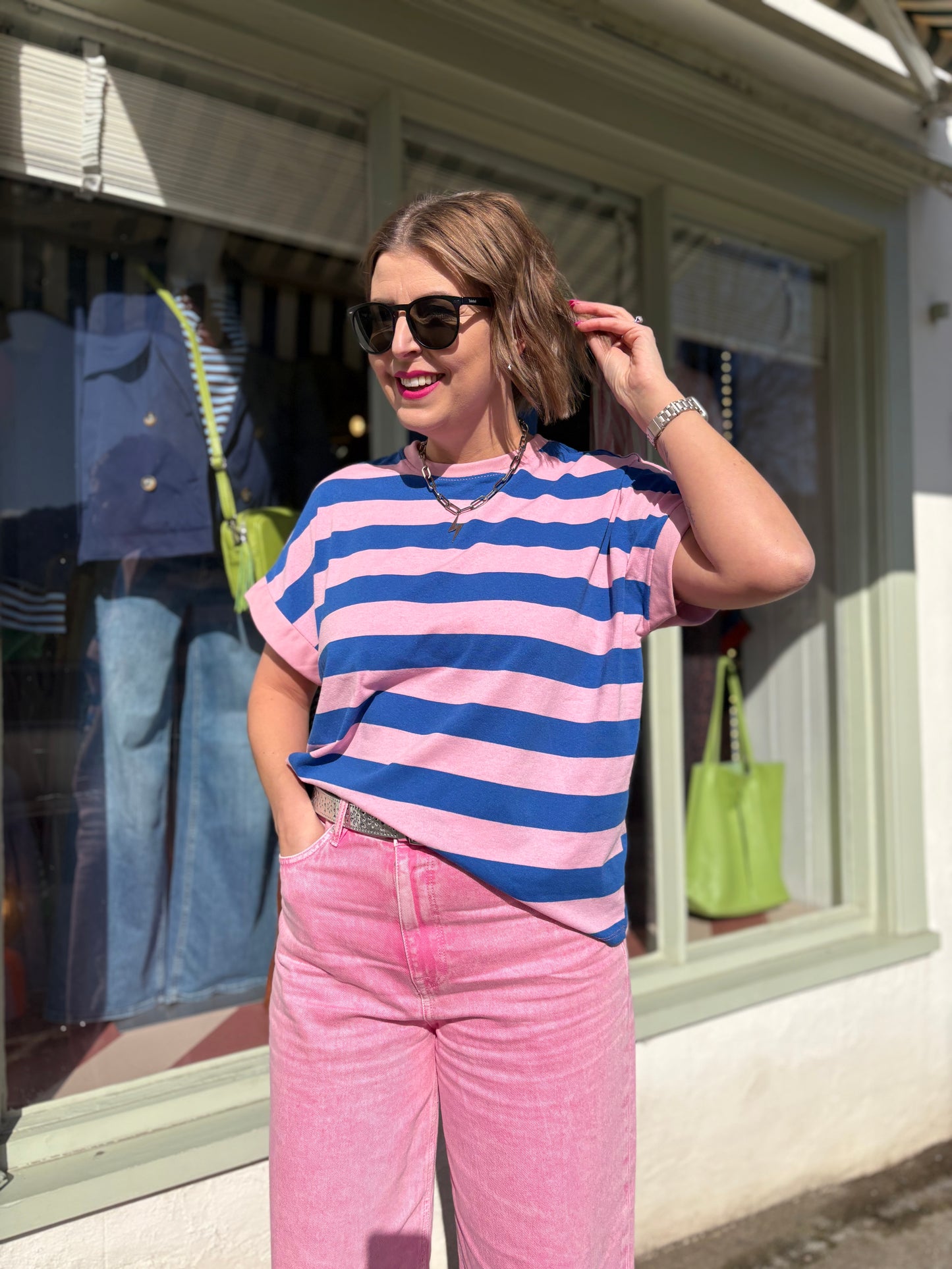 Acid Wash Pink Barrel Leg Jeans