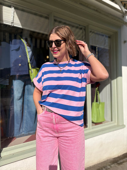 Acid Wash Pink Barrel Leg Jeans