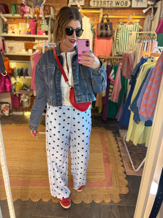 Polka Dot Stripe Track Pants