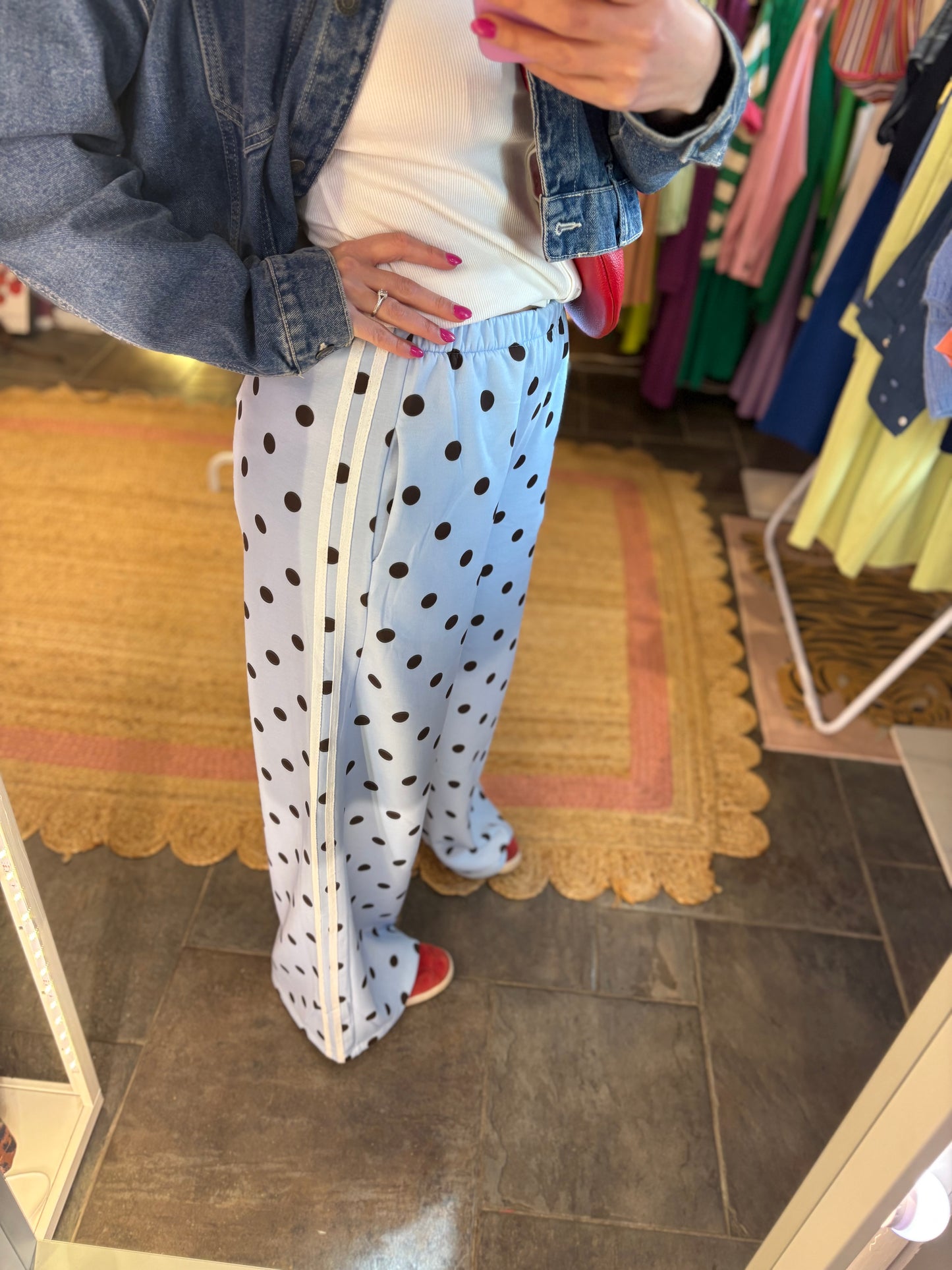Polka Dot Stripe Track Pants