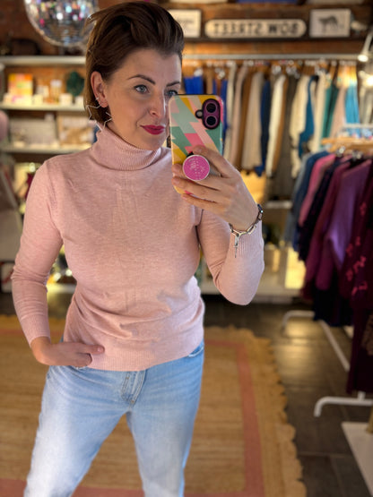 Fine Knit Polo Neck Jumper