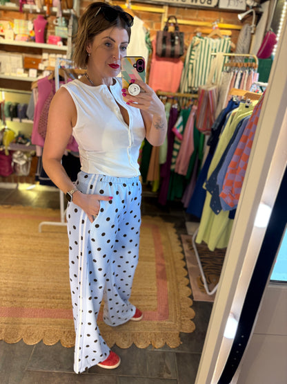 Polka Dot Stripe Track Pants
