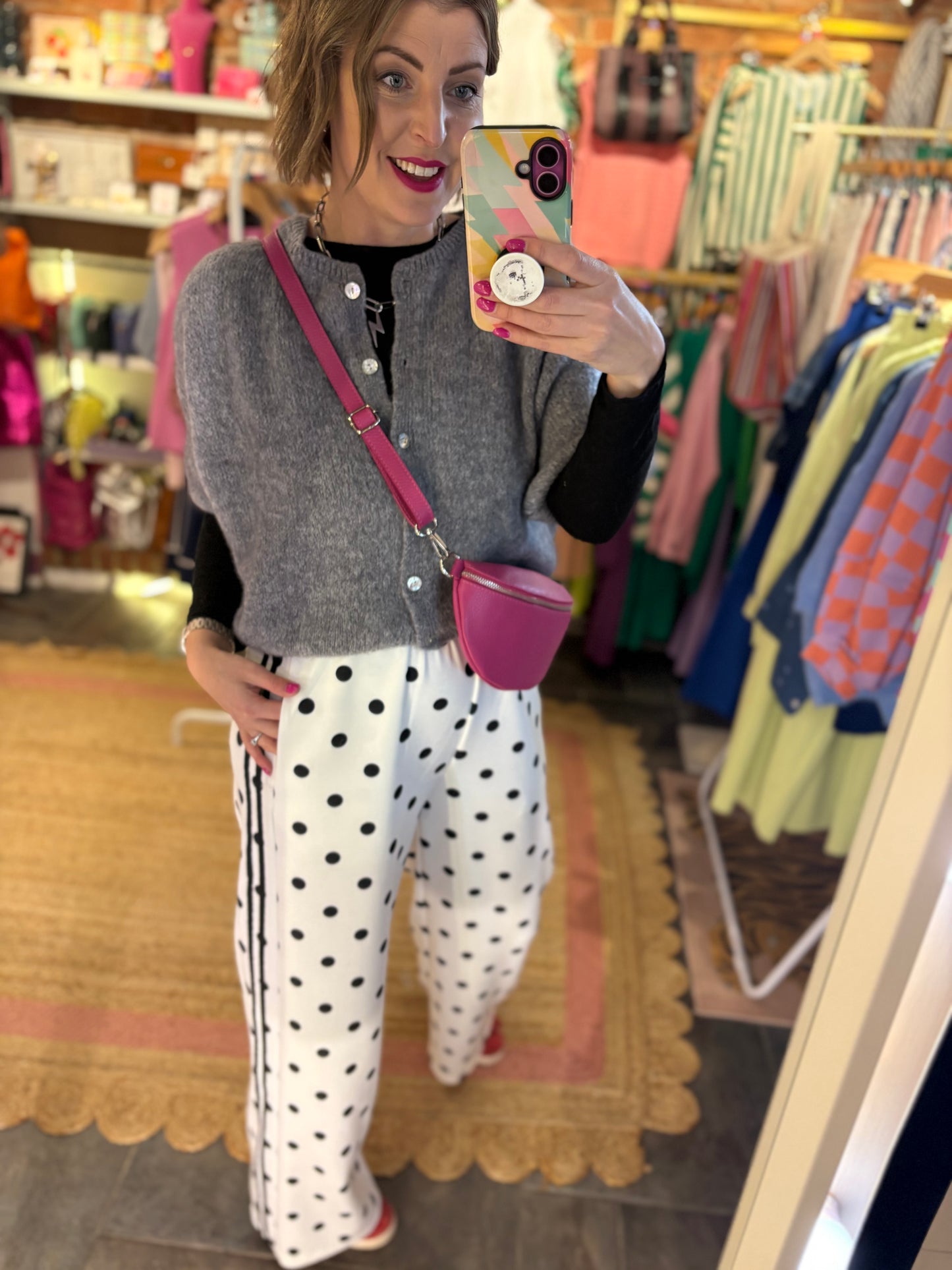 Polka Dot Stripe Track Pants