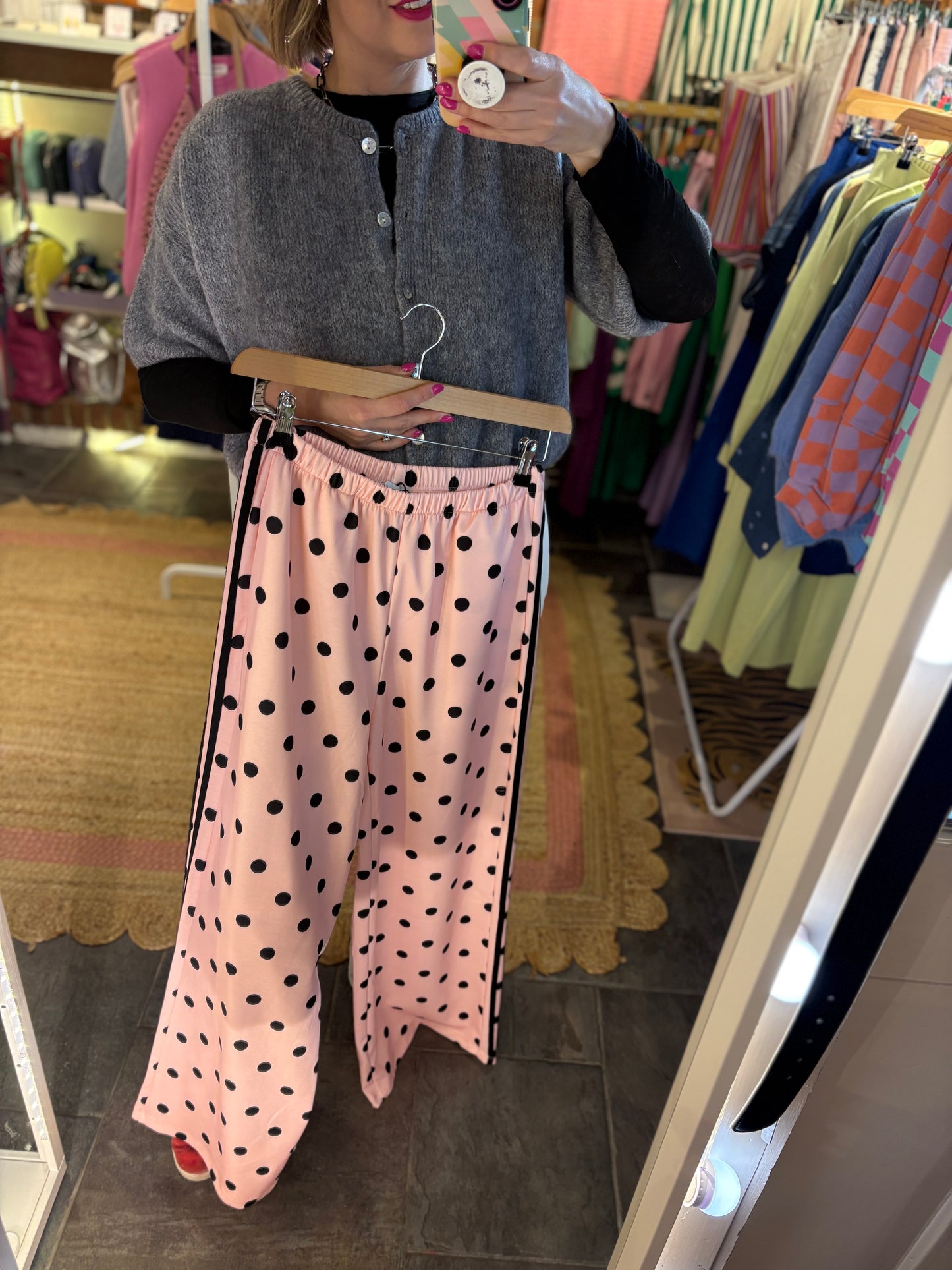Polka Dot Stripe Track Pants