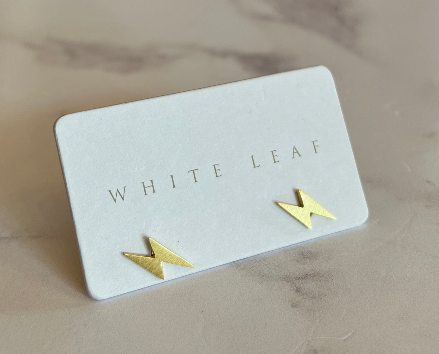 Lightening Bolt Stud Earrings Gold