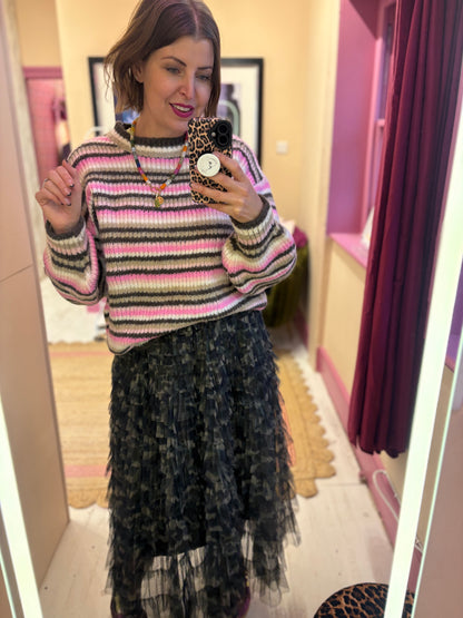Striped Knit Jumper Pinks