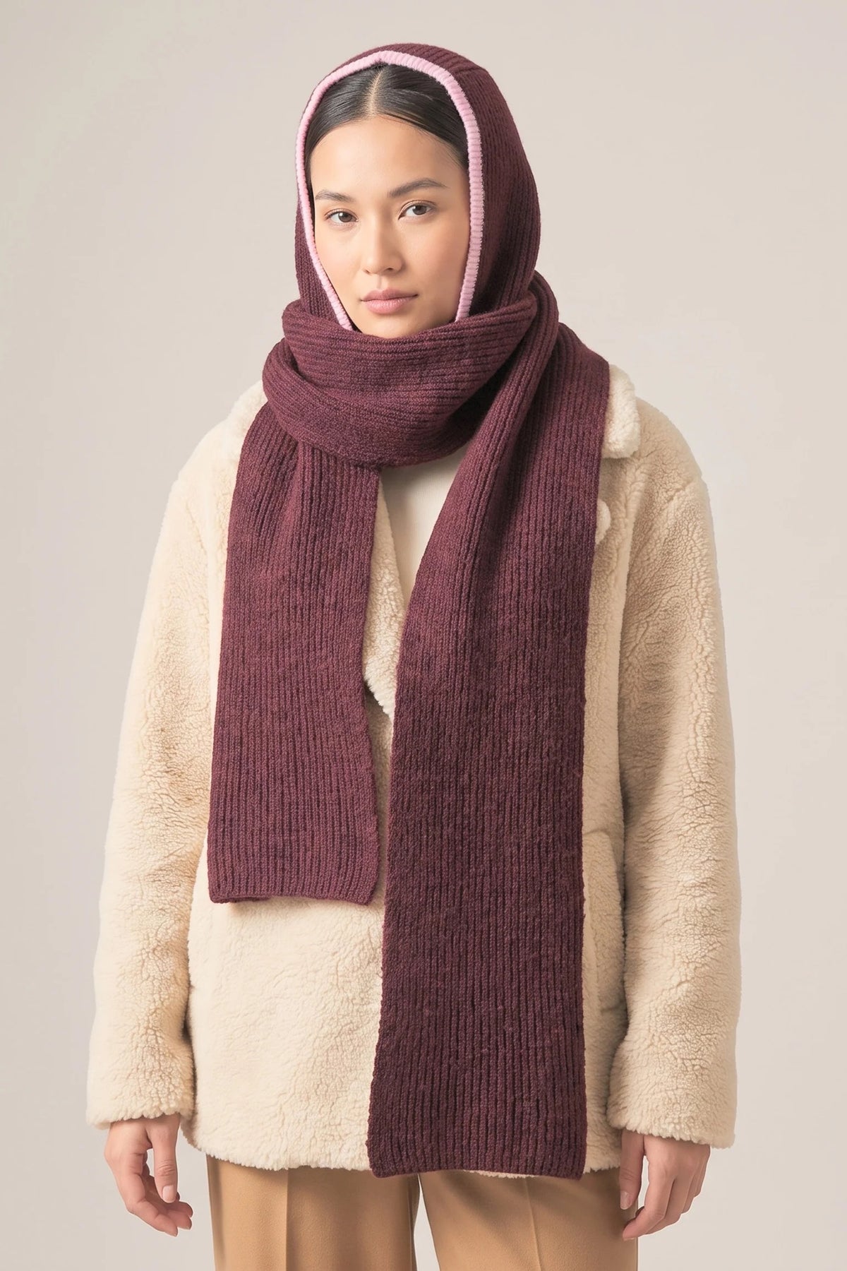 Red Riding Hood Scarf - Burgundy & Pink