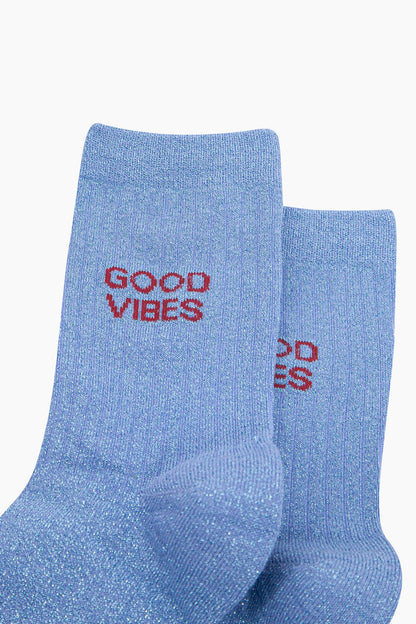 Good Vibes Glitter Socks