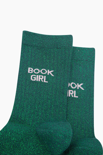 Book Girl Glitter Socks