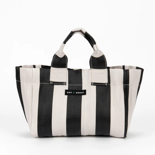Micro Shopper Bag - Black & Ecru