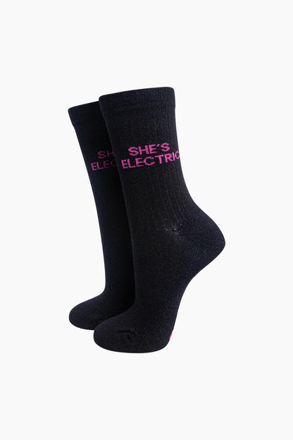 She's Electric Glitter Socks