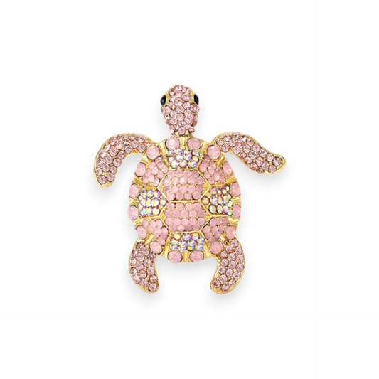 Pink Tortoise Brooch