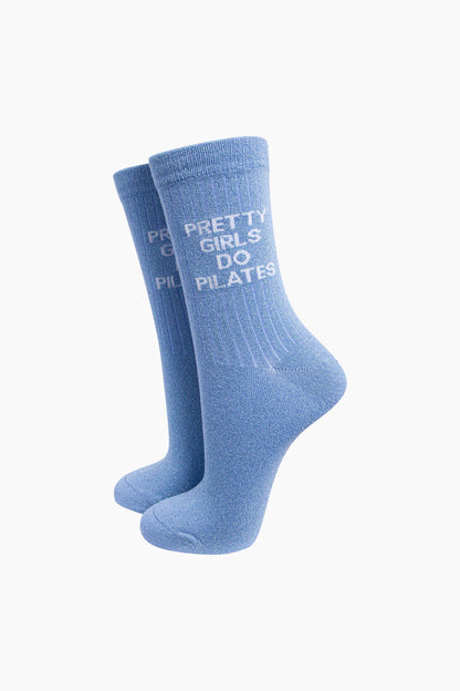 Pretty Girls Do Pilates Glitter Socks