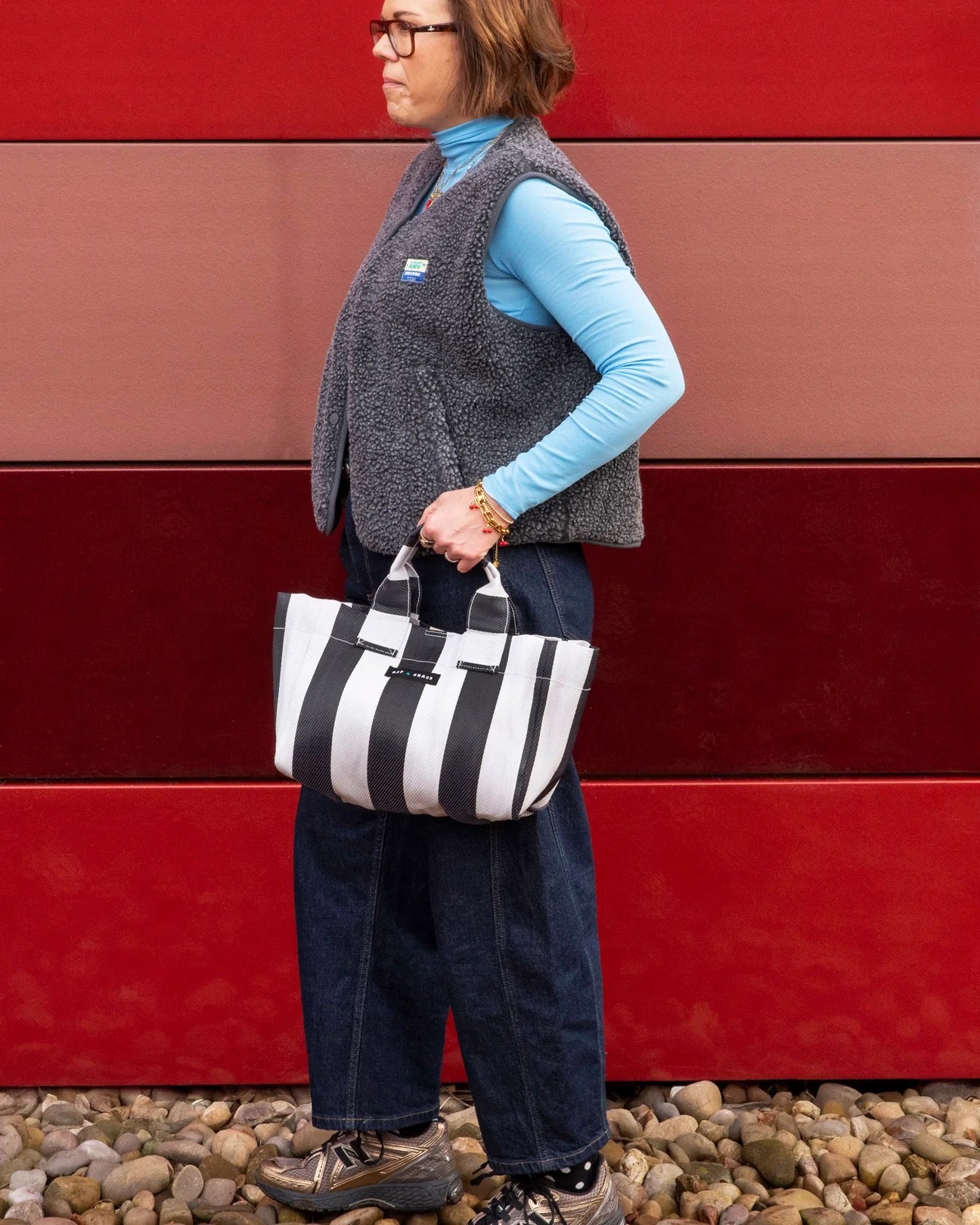Micro Shopper Bag - Black & Ecru