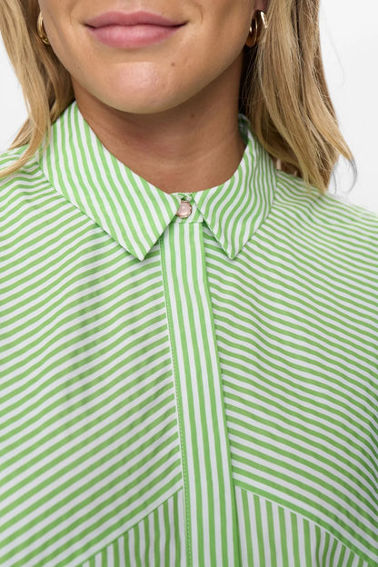 Pin Stripe Green Blouse