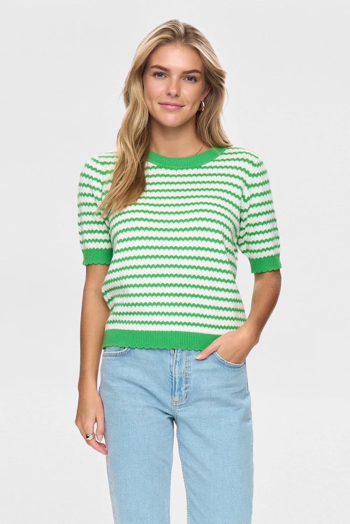 Pointelle Cotton Knit Top
