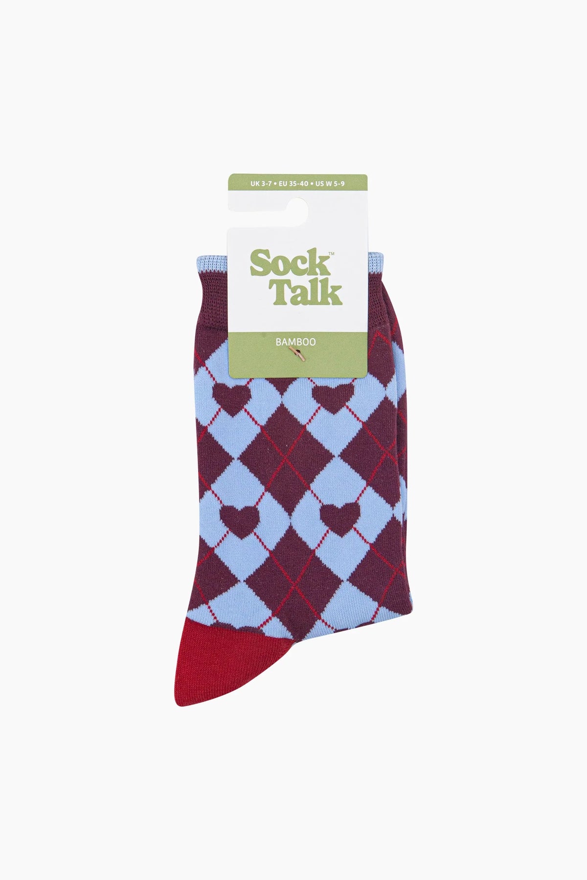 Heart Argyle Bamboo Socks