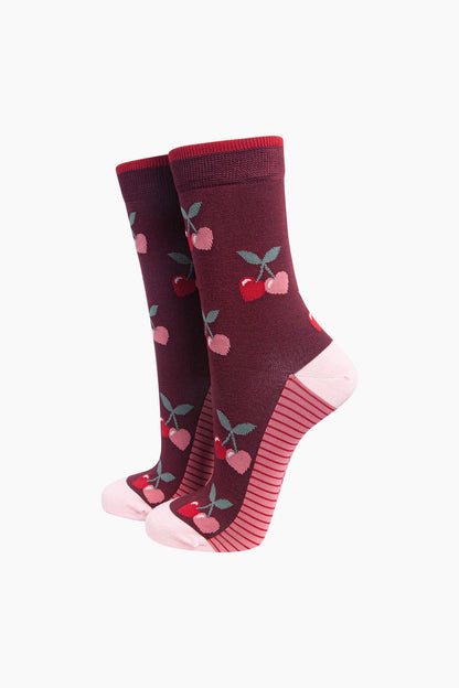 Cherry Bamboo Socks