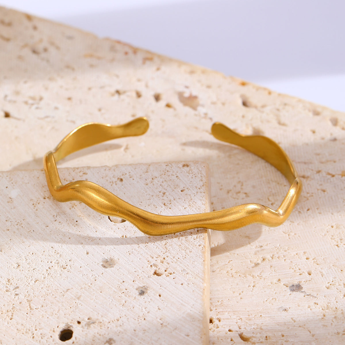 Gold Wave Cuff Bracelet