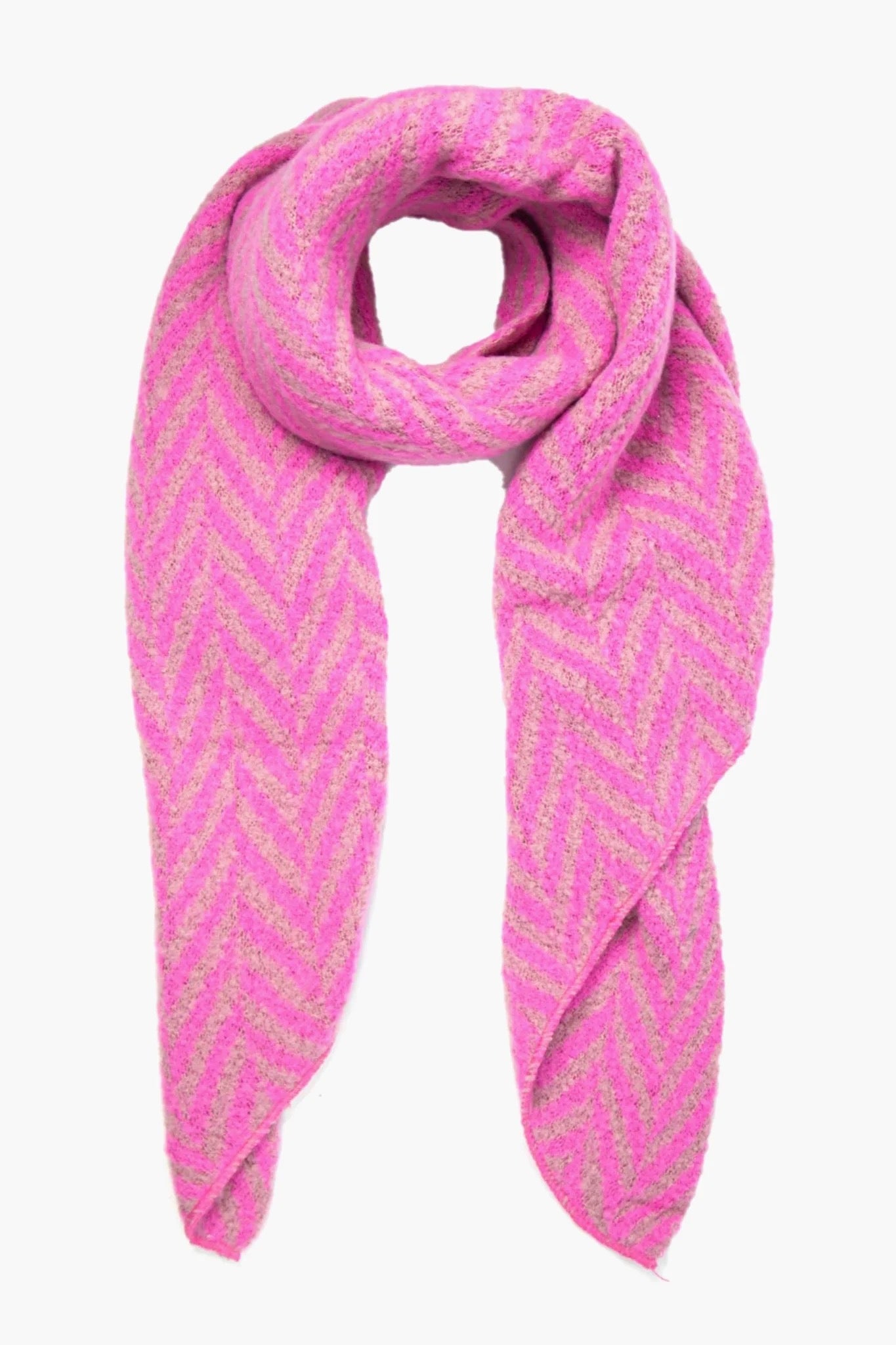 Chevron Asymmetric Snuggle Scarf | Pink
