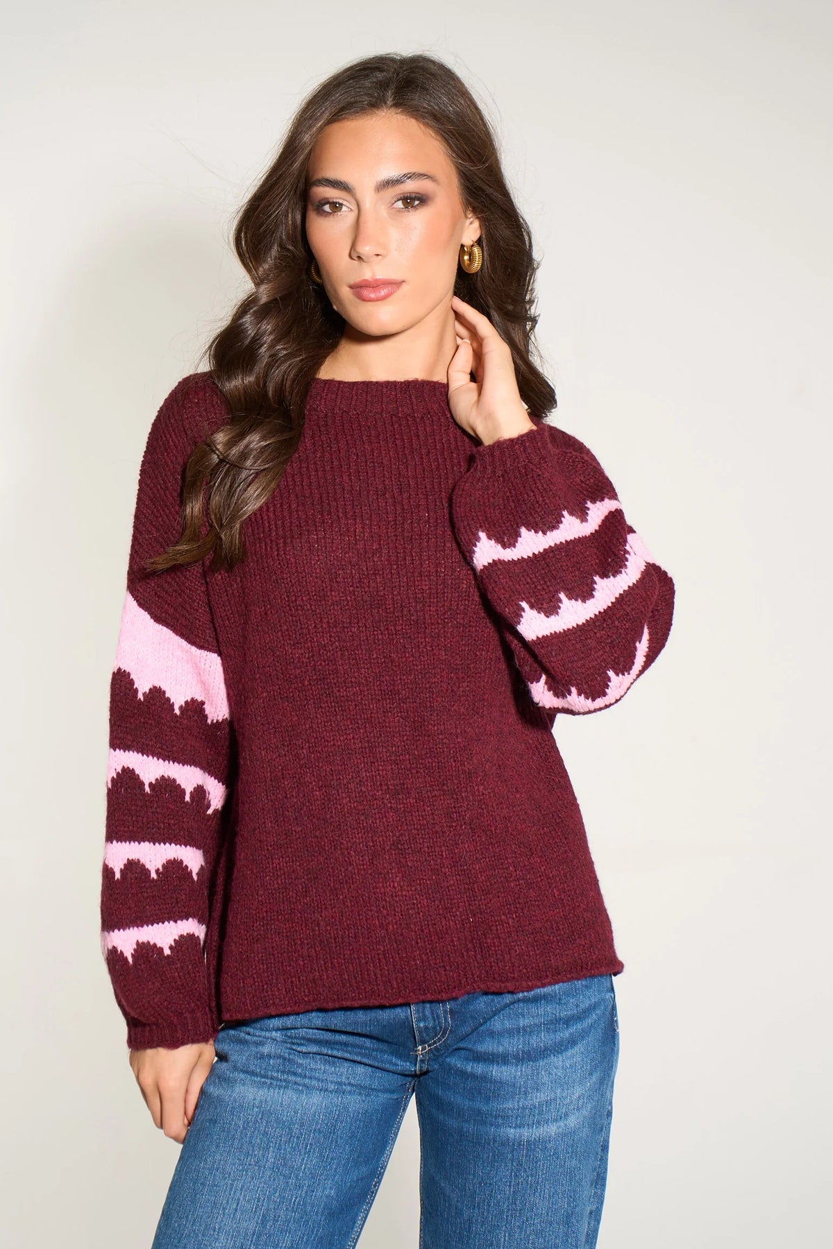 Scallop Sleeve Cosy Jumper