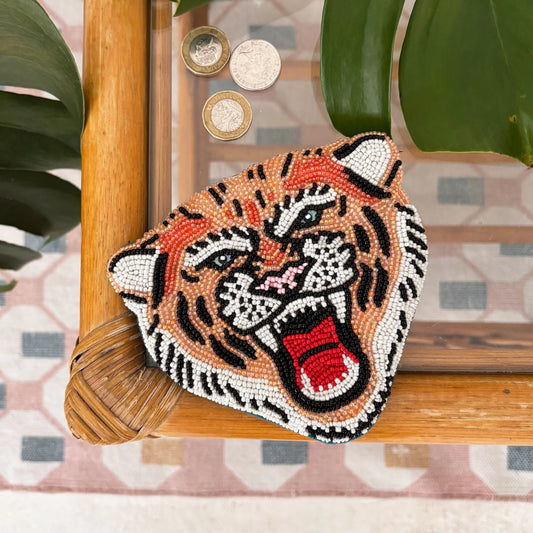 Beaded Tiger Coin Purse