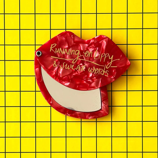 Running on Lippy & Swear Words Compact Mirror