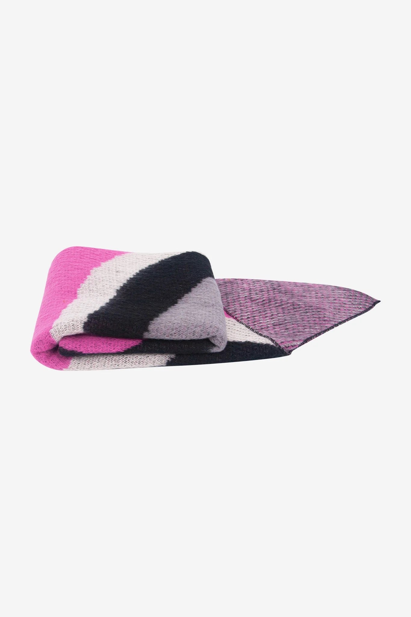Grey Pink & Black Colourblock Scarf