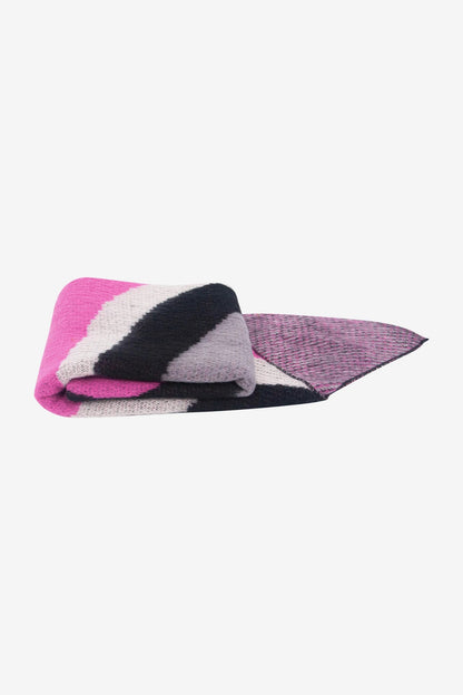 Grey Pink & Black Colourblock Scarf