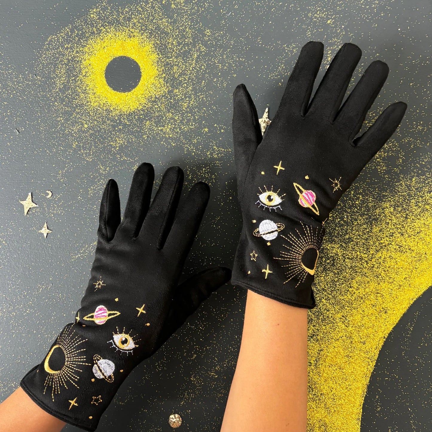 Embroidered Celestial Gloves
