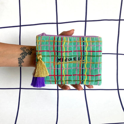 Medicated / Motivated Embroidered Zip Pouch
