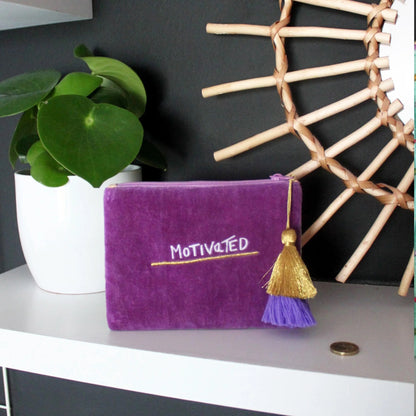 Medicated / Motivated Embroidered Zip Pouch