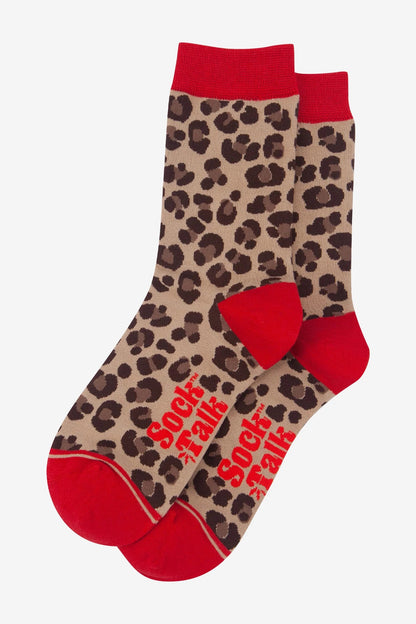 Beige Leopard Bamboo Socks