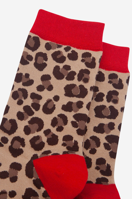 Beige Leopard Bamboo Socks