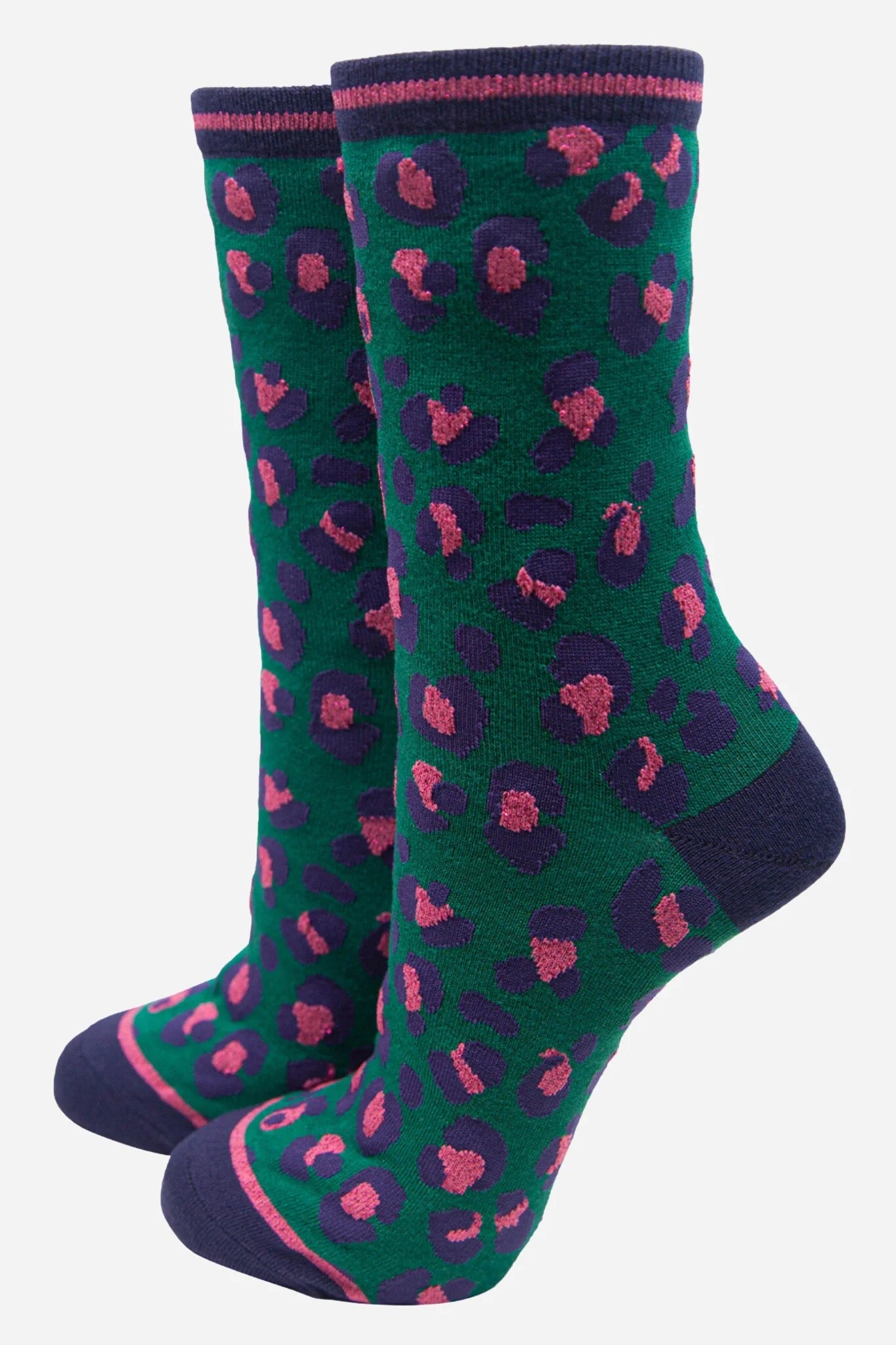 Green Leopard Bamboo Socks