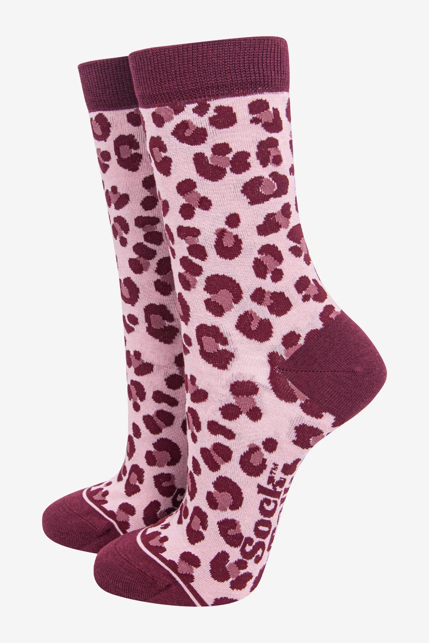 Berry Leopard Bamboo Socks