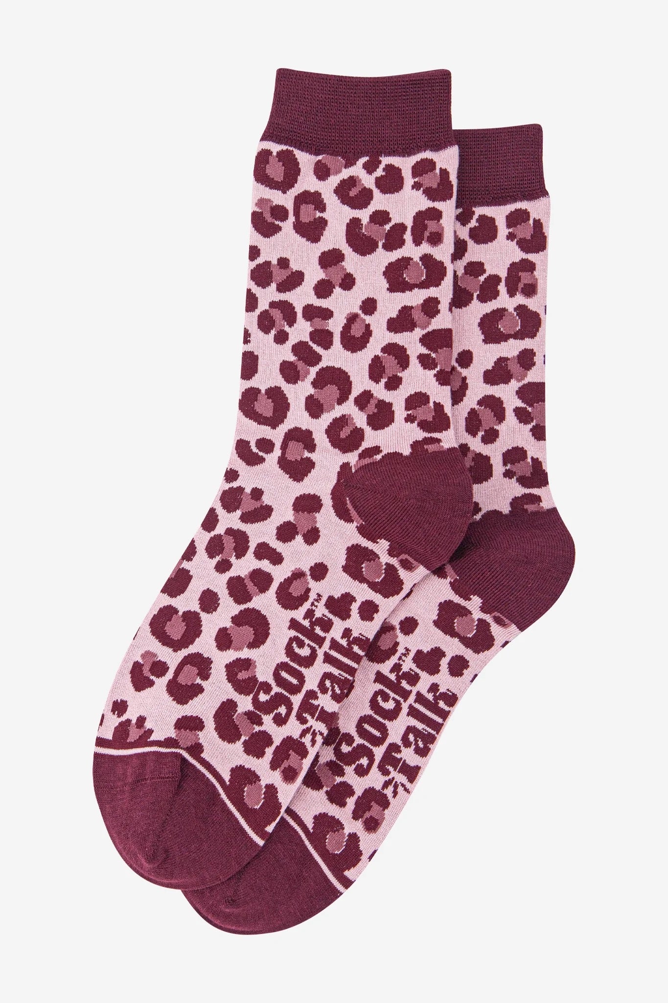Berry Leopard Bamboo Socks