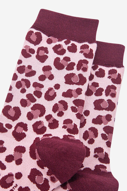Berry Leopard Bamboo Socks
