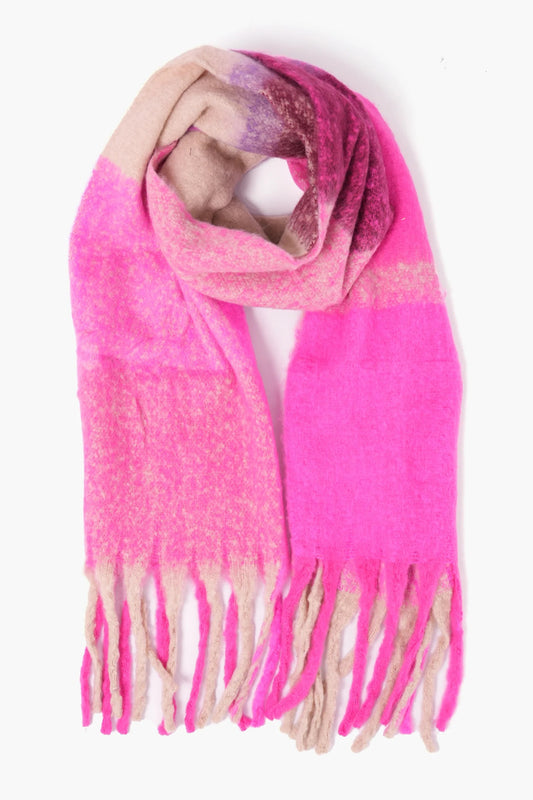 Hot Pink Colourblock Scarf