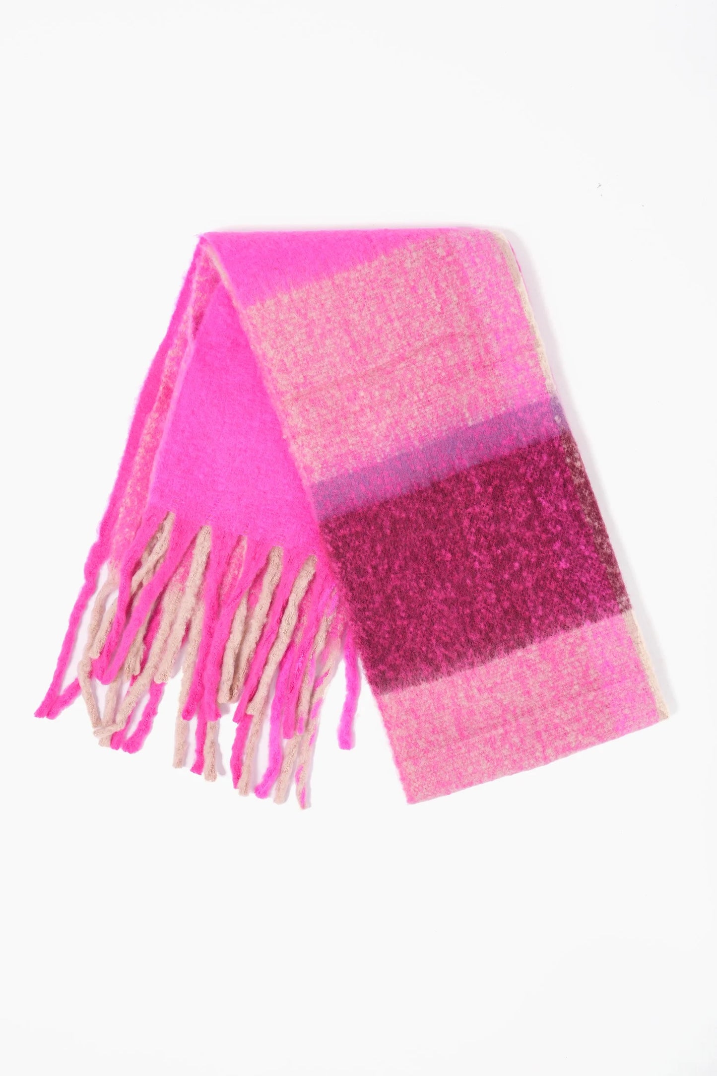 Hot Pink Colourblock Scarf