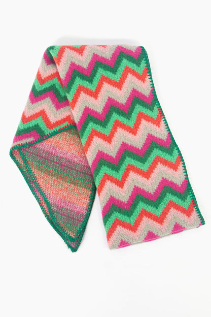 Green & Pink Zig Zag Scarf