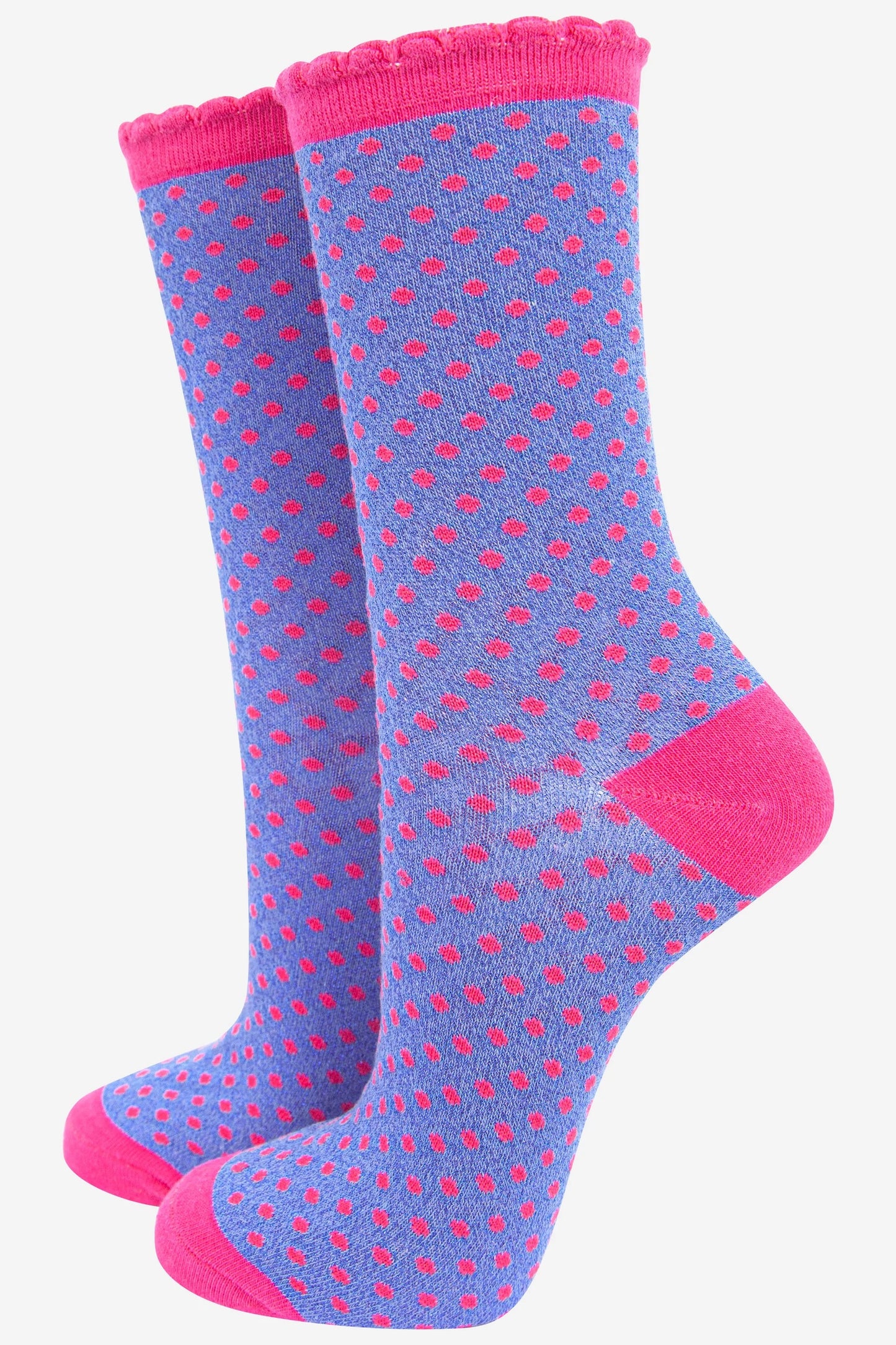 Glitter Socks - Spotty Blue/Pink